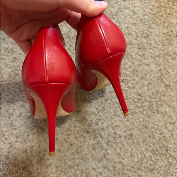 Theory Demeura Napa leather Red Stiletto Heels Pointed Toe - Picture 8 of 11